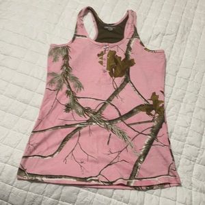 Real tree pink camouflage tank top size L
